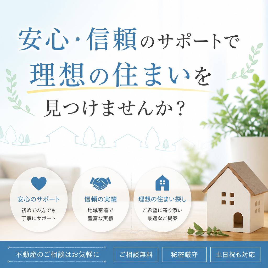 安心・信頼のサポートで理想の住まいを見つけませんか？
