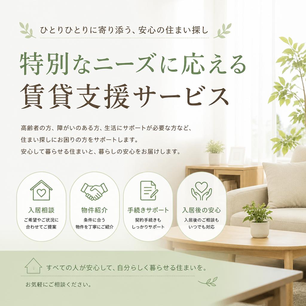 「特別なニーズに応える賃貸支援サービス」