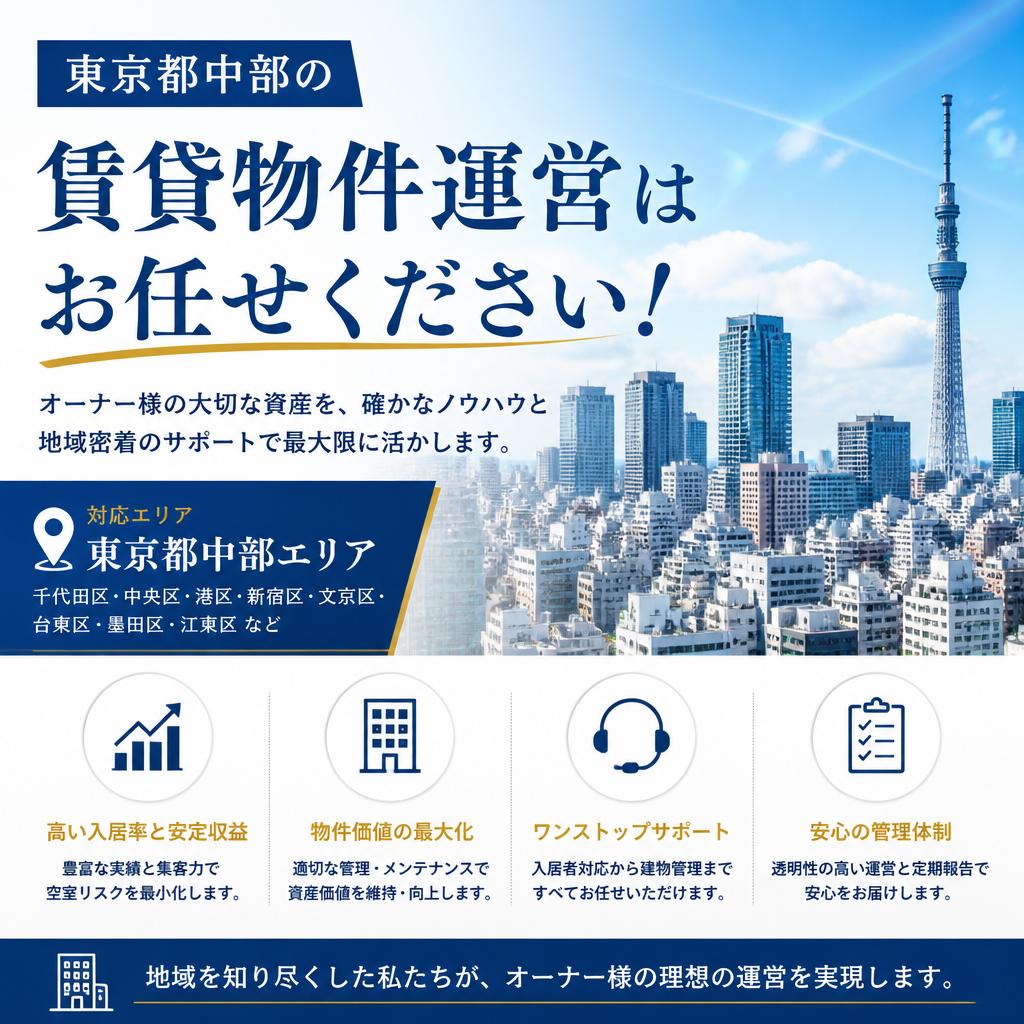 東京都中部の賃貸物件運営はお任せください！