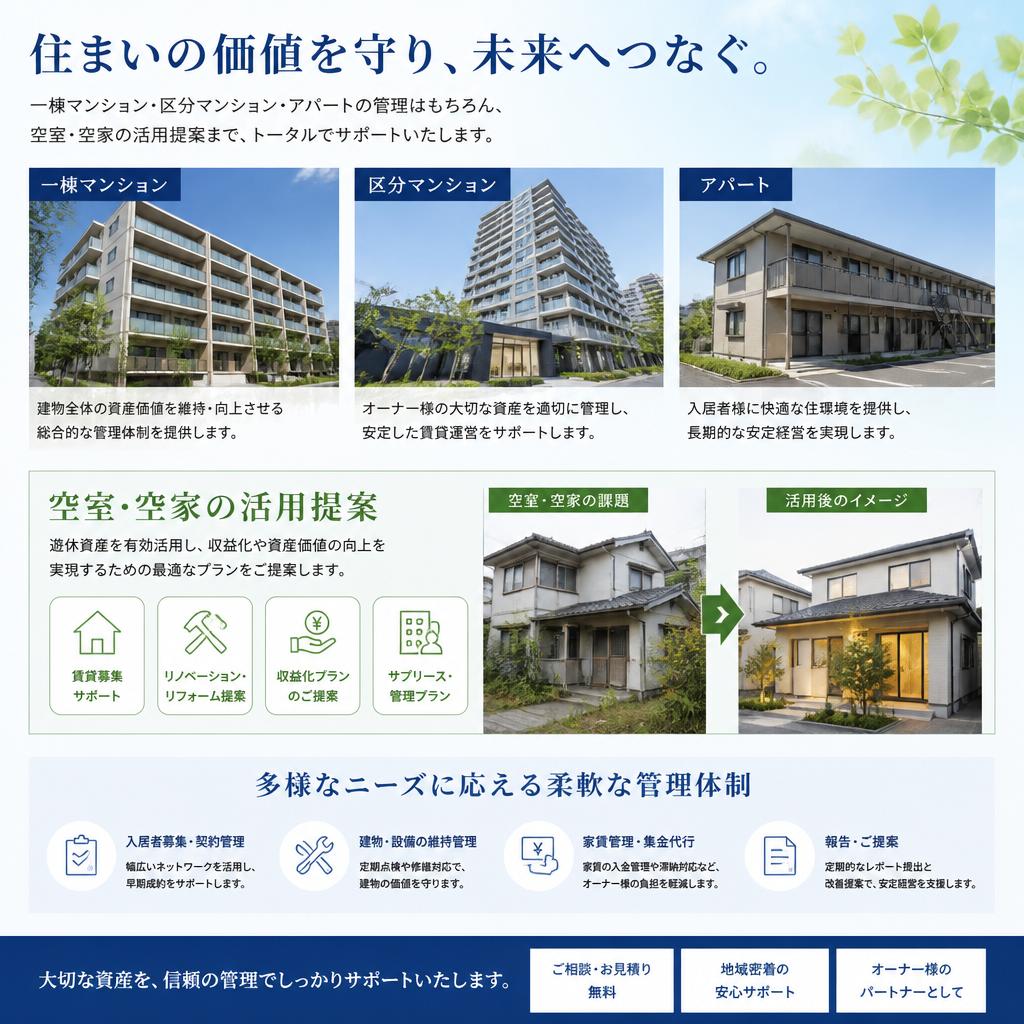 幅広い管理業務
