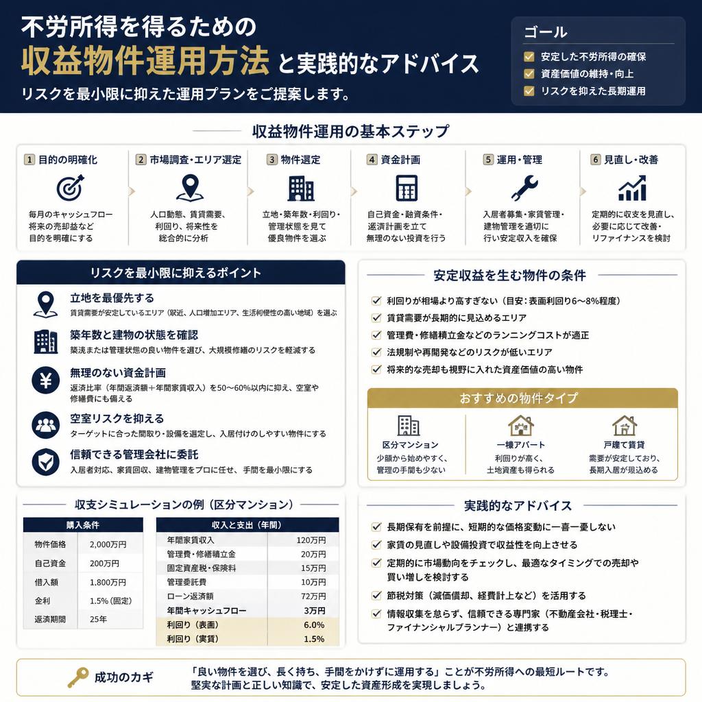 収益物件を目指すための運用方法