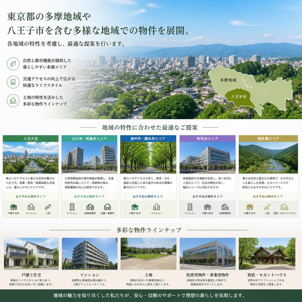 広範なエリアでの住宅情報