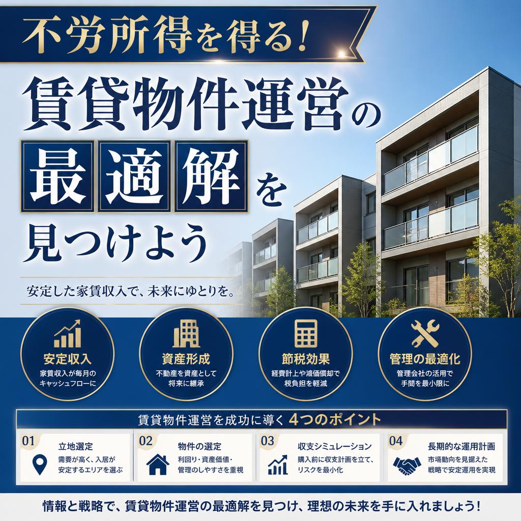 不労所得を得る！賃貸物件運営の最適解を見つけよう