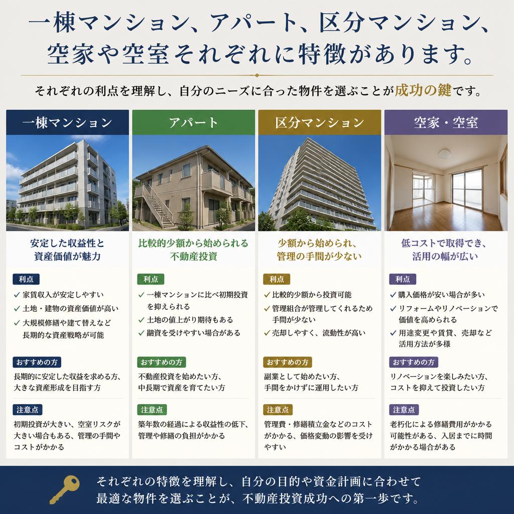 賃貸物件の種類と特徴