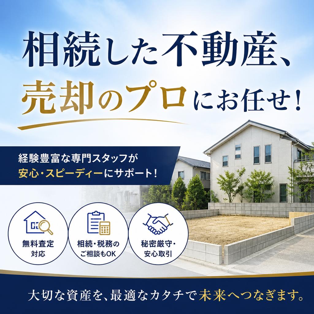 相続した不動産、売却のプロにお任せ！