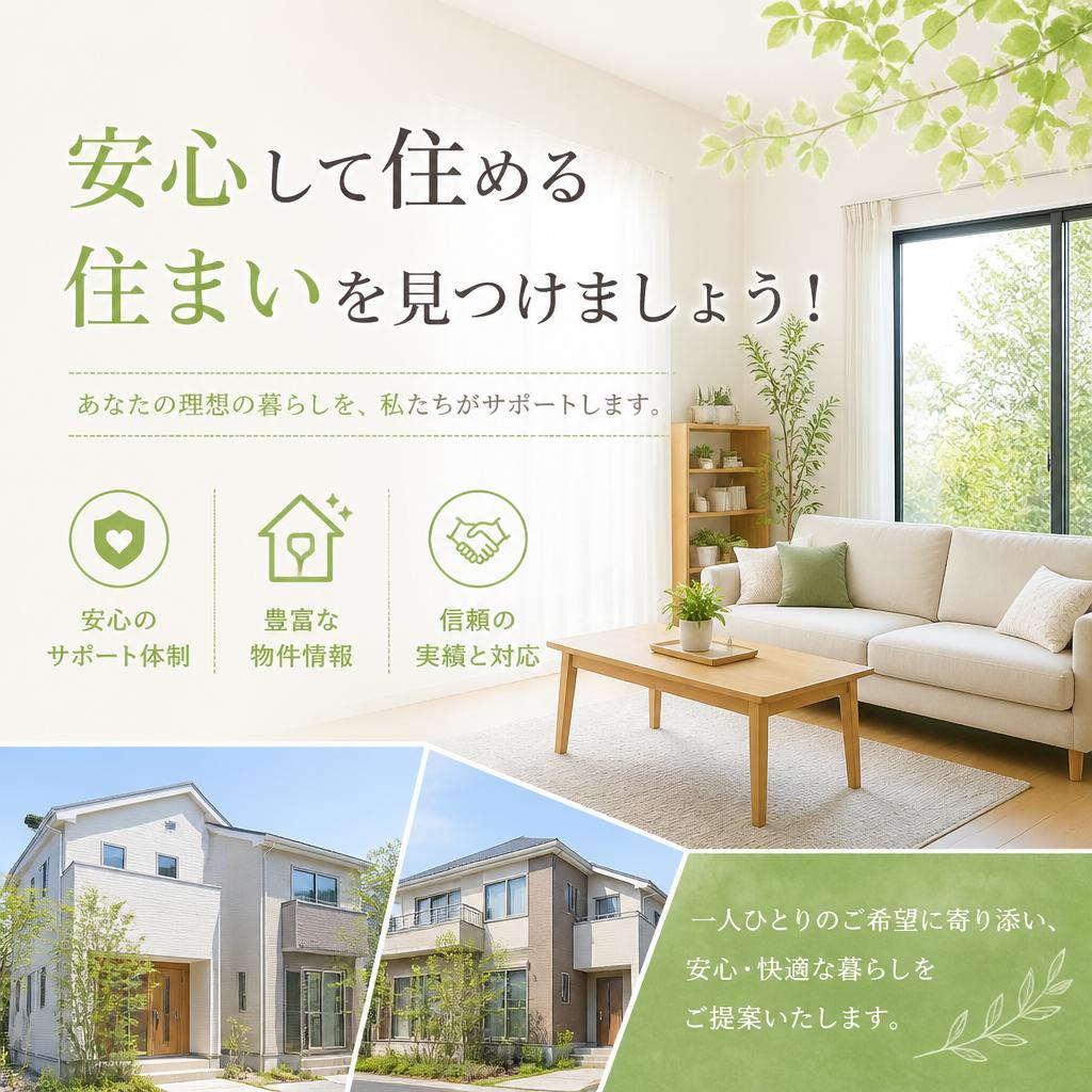 安心して住める住まいを見つけましょう！