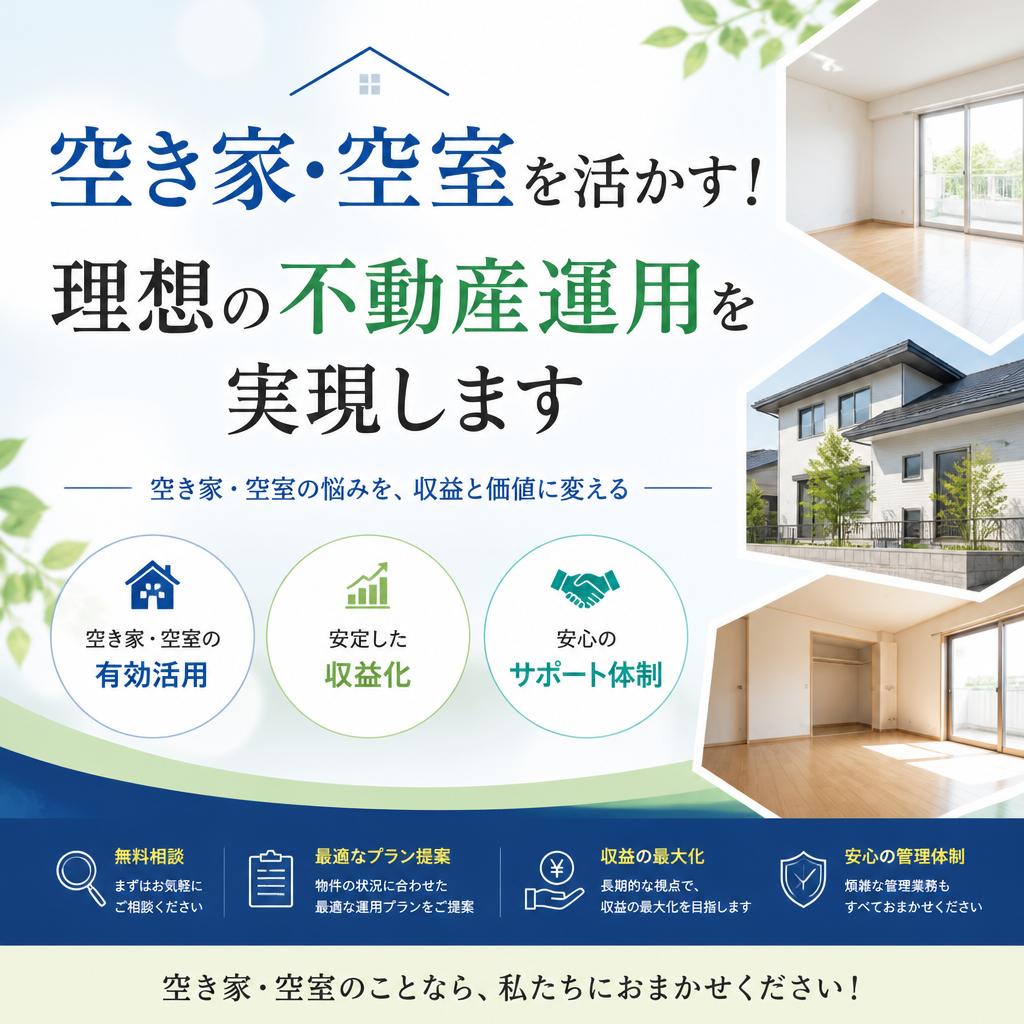 空き家・空室を活かす！理想の不動産運用を実現します