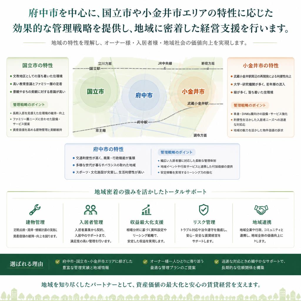 地域特性を活かしたトータルサポート