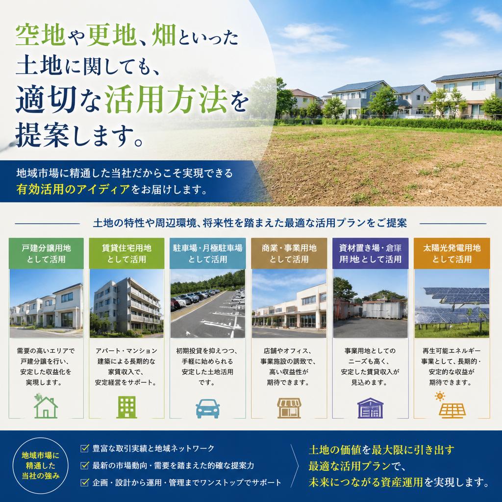 土地や更地、畑の有効活用