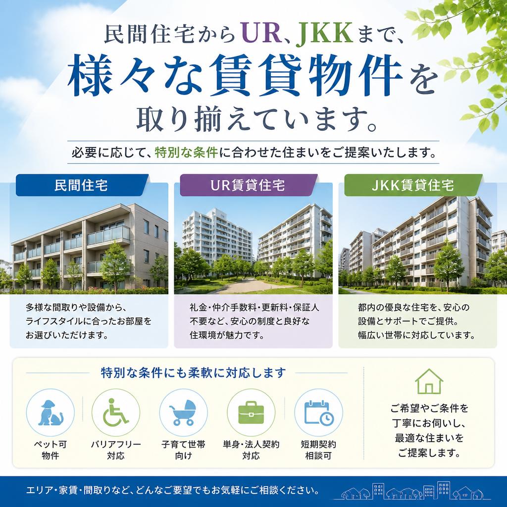 多様な賃貸物件のご紹介
