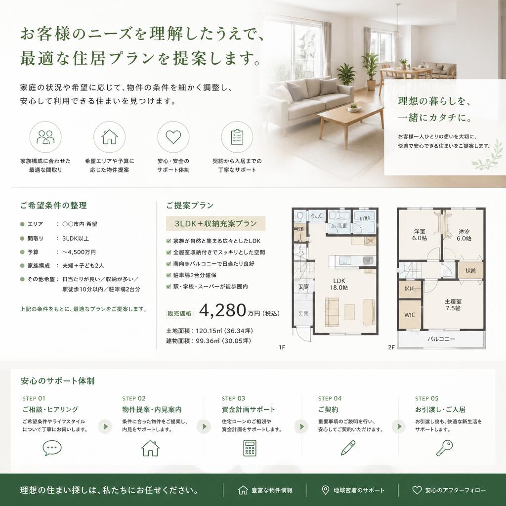カスタマイズされた住居プラン