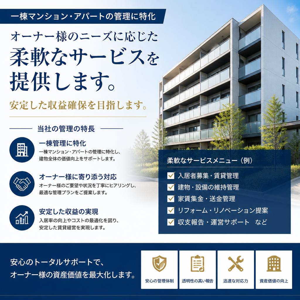 一棟マンション・アパートの管理サービス
