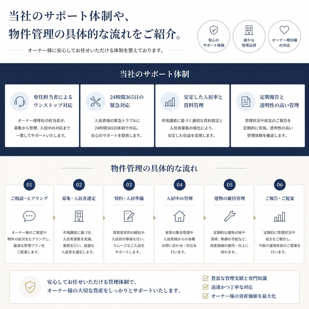 サポート体制・管理の流れ