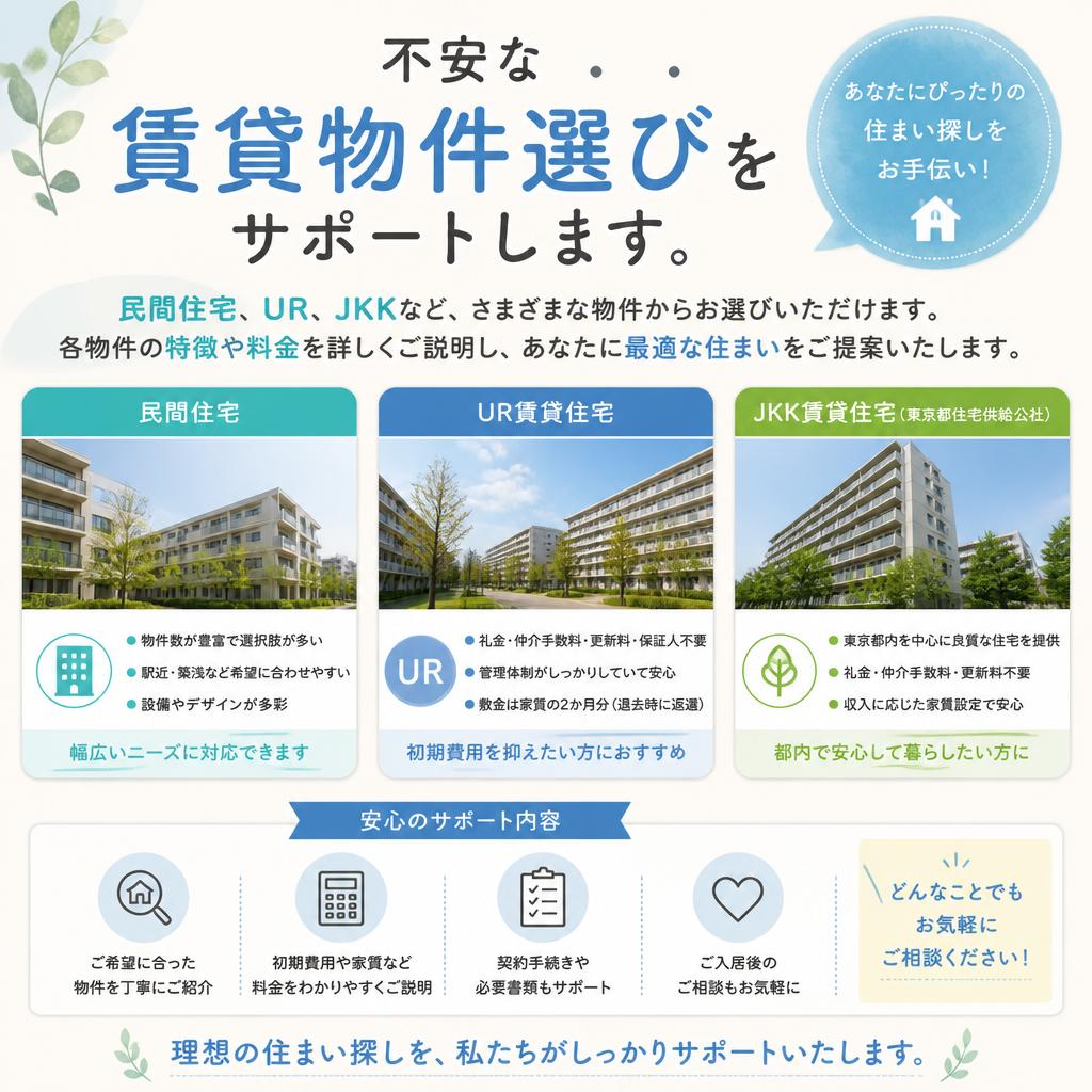 幅広い物件選び
