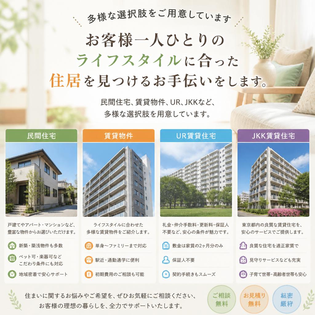 多様な選択肢から選べる住居