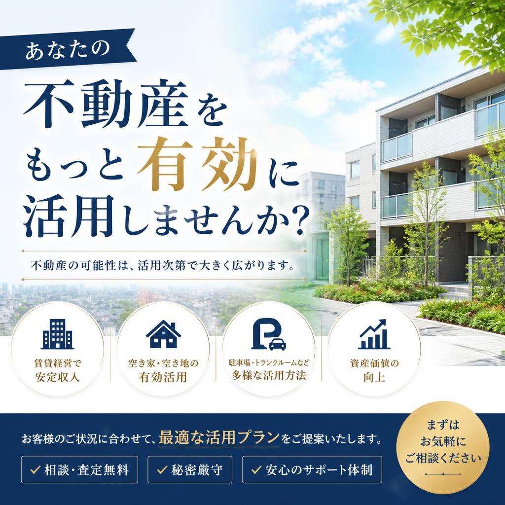 あなたの不動産をもっと有効に活用しませんか？