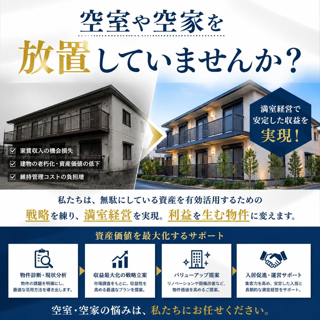 空室や空家を活用しよう！