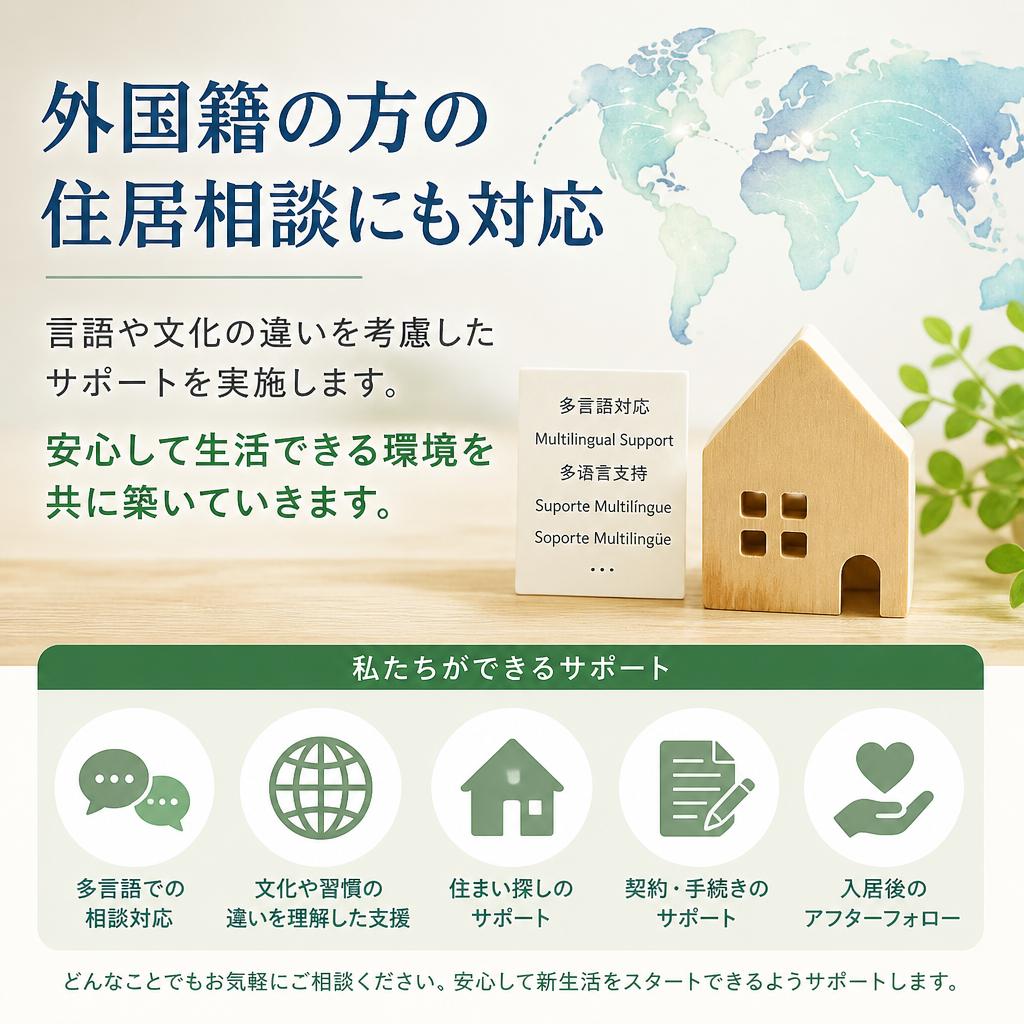 外国籍の方にも安心な賃貸物件