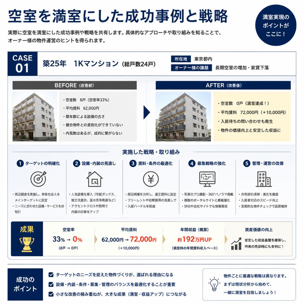 空室を満室経営へ！成功事例の紹介