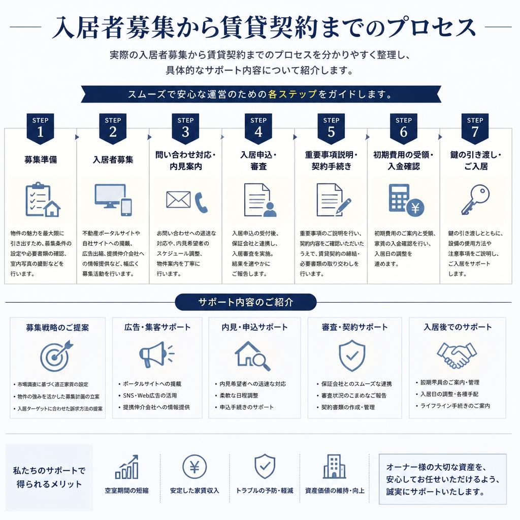 入居者募集から契約までの流れ