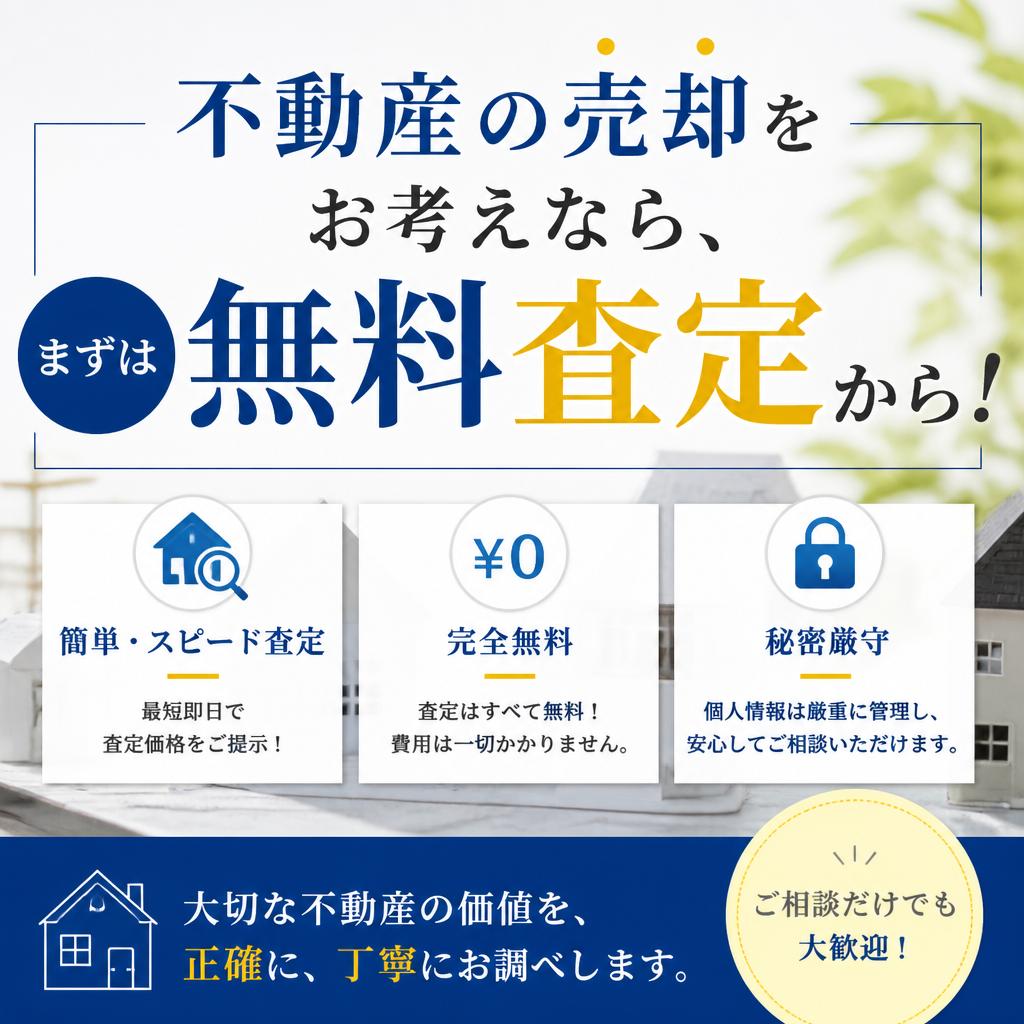 不動産の売却をお考えなら、まずは無料査定から！