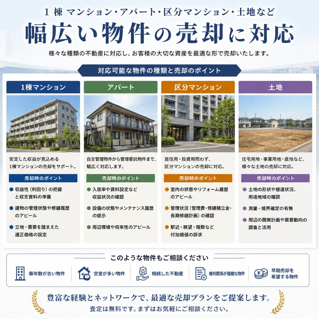 売却したい物件の種類と特徴