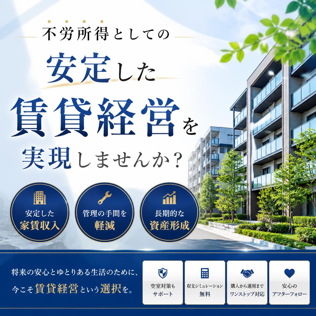 不労所得としての安定した賃貸経営を実現しませんか？