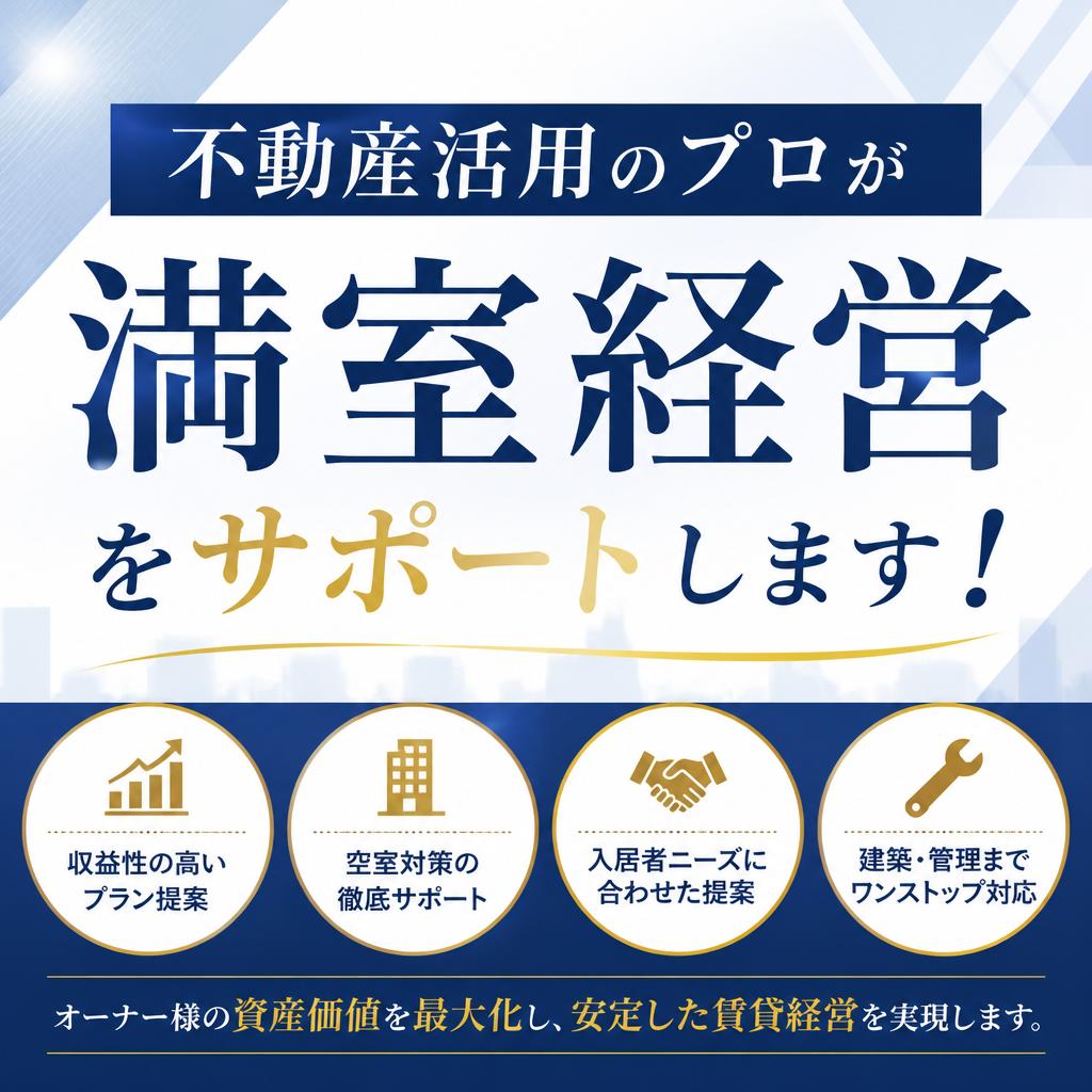 不動産活用のプロが満室経営をサポートします！