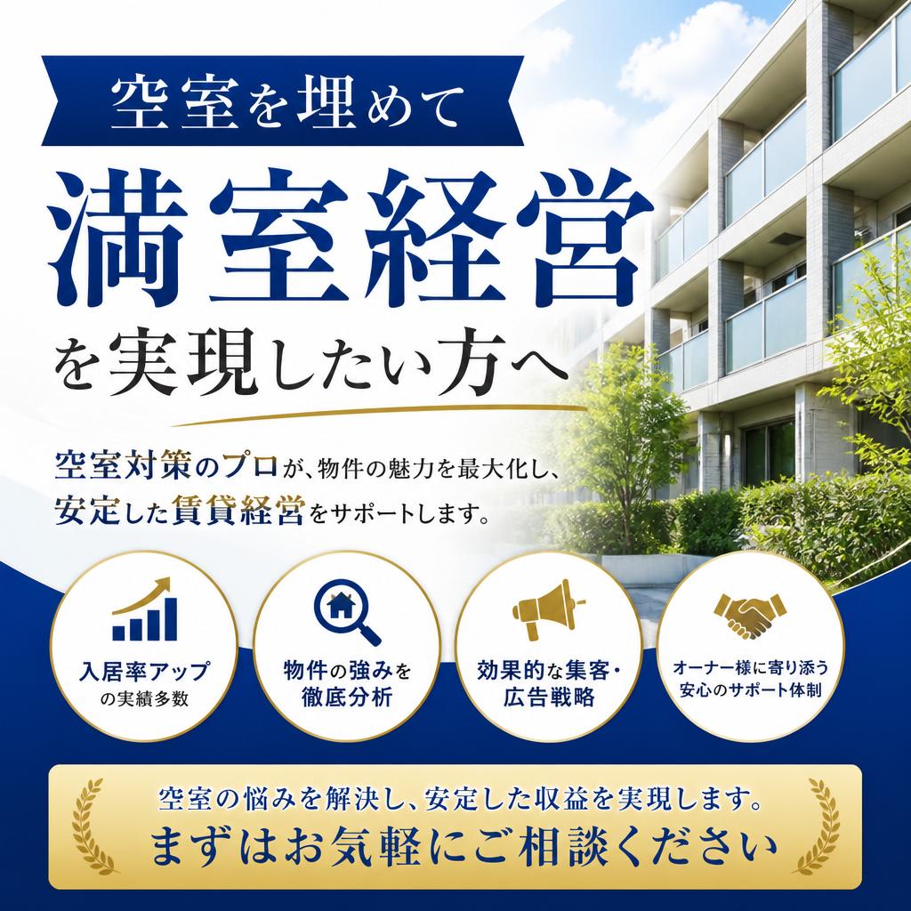 空室を埋めて満室経営を実現したい方へ