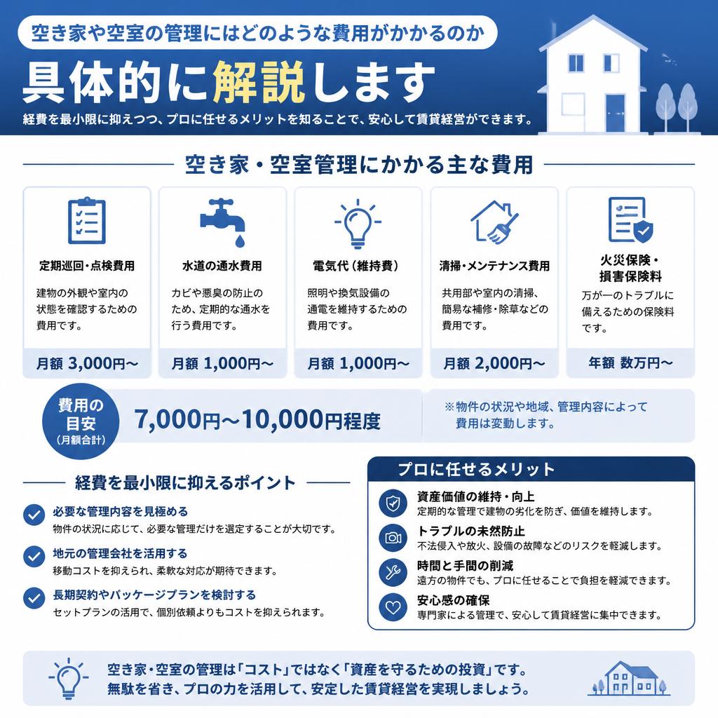 空き家、空室の管理費用徹底解説